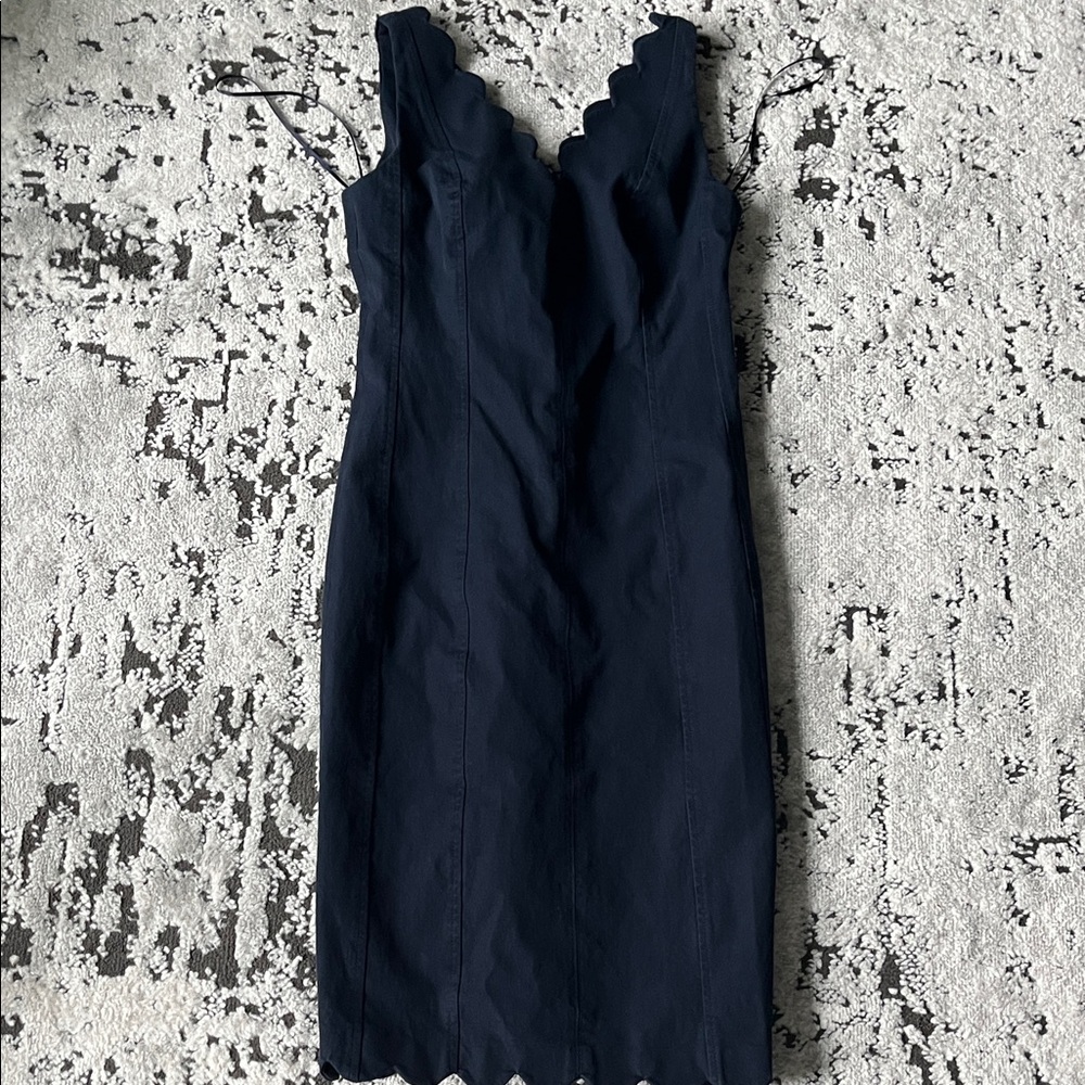 Banana Republic Navy Scalloped Midi Dress